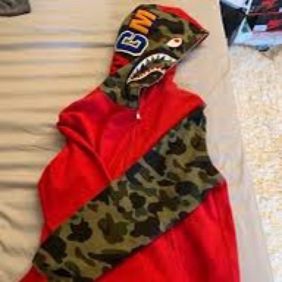 Red camo bape jacket